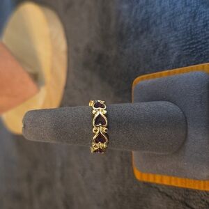 Piper K Gold and Red Heart Ring